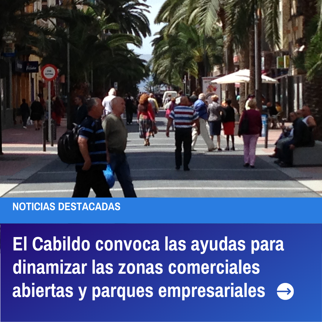 El Cabildo convoca las ayudas para dinamizar las zonas comerciales abiertas y parques empresariales